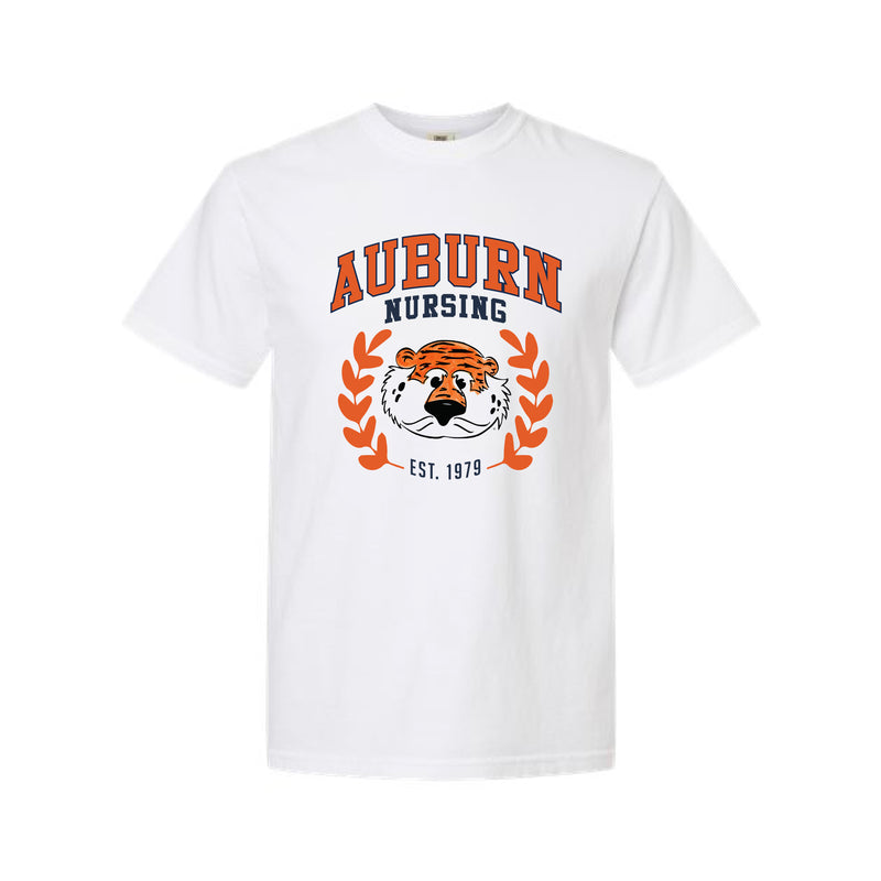 The Vintage Auburn Nursing | Adult White Tee