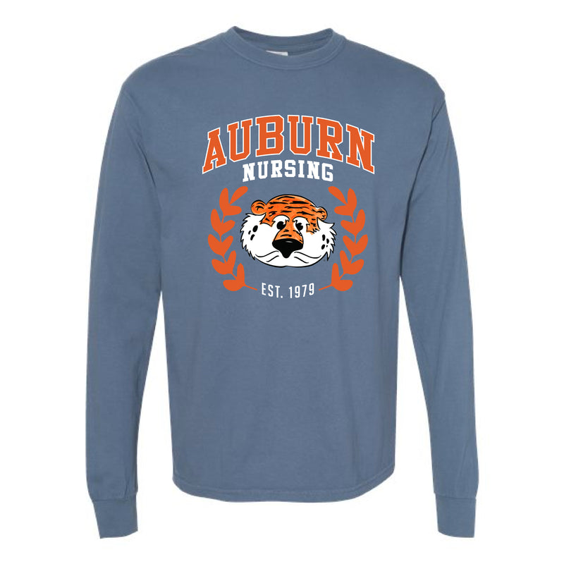 The Vintage Auburn Nursing | Adult Blue Jean Long Sleeve Tee