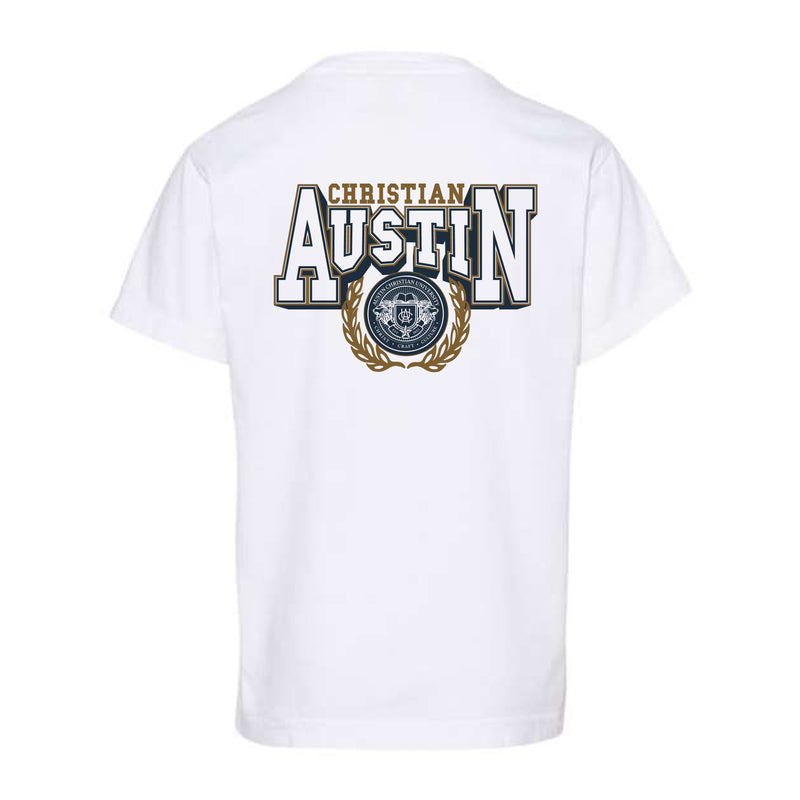 The Vintage Austin Christian Seal | Youth White Tee