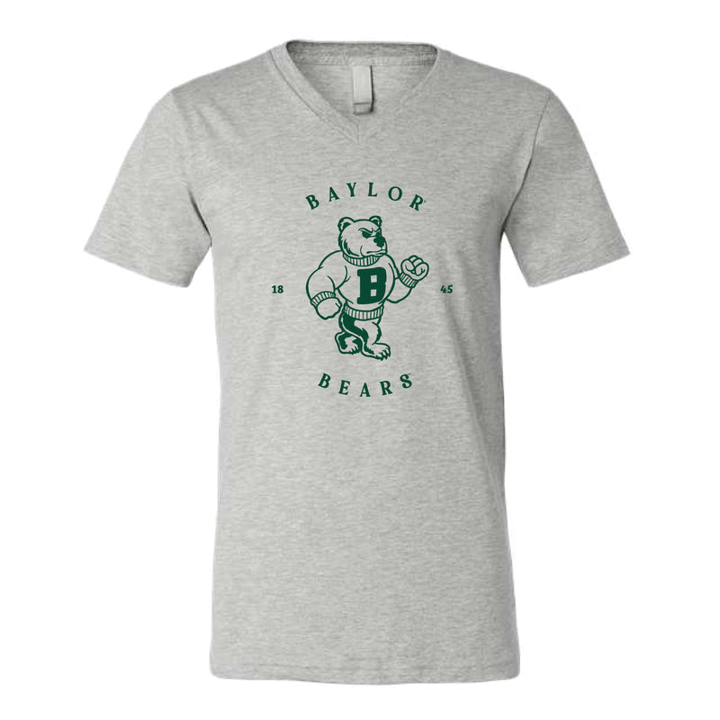 The Vintage Bear 1845 | Athletic Heather V-Neck Tee