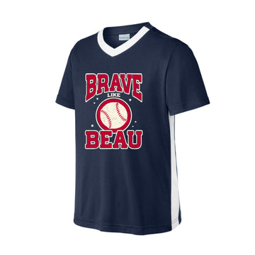 The Vintage Brave Like Beau | Youth True Navy/ White V-Neck Tee