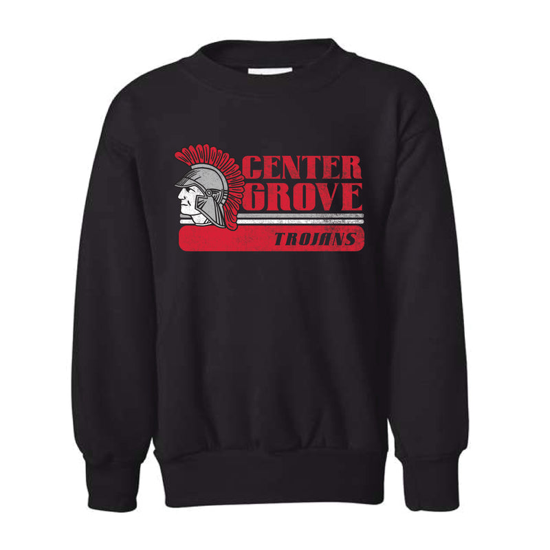 The Vintage Center Grove | Black Youth Crewneck Sweatshirt