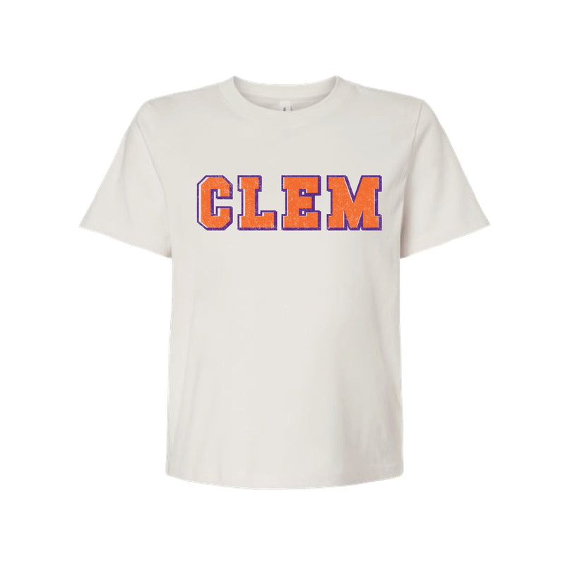 The Vintage Clem Block | Vintage White Crop Tee