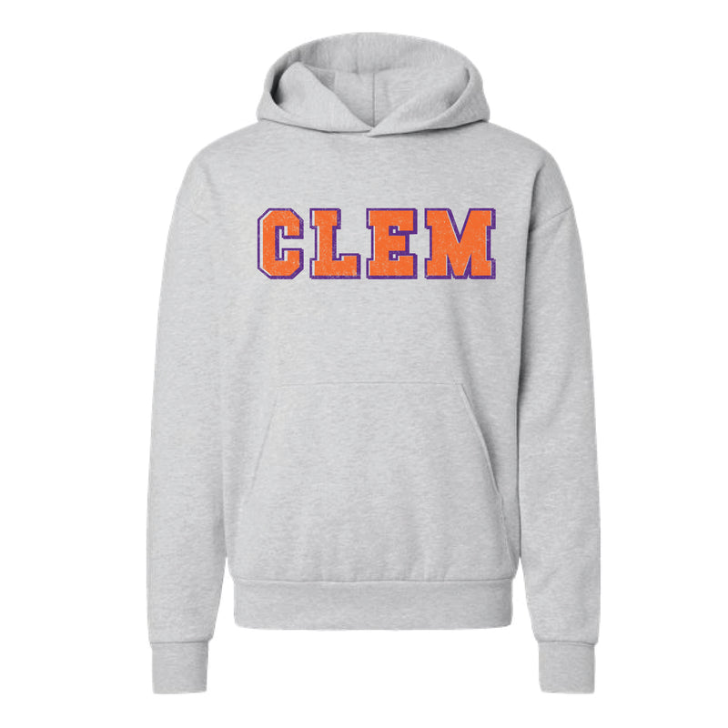 The Vintage Clem Block | Grey Heather Hoodie