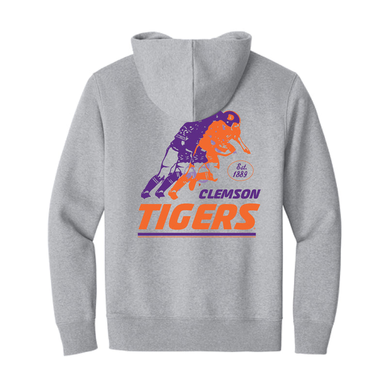 The Vintage Clemson Tigers Football | Light Grey Heather Hoodie