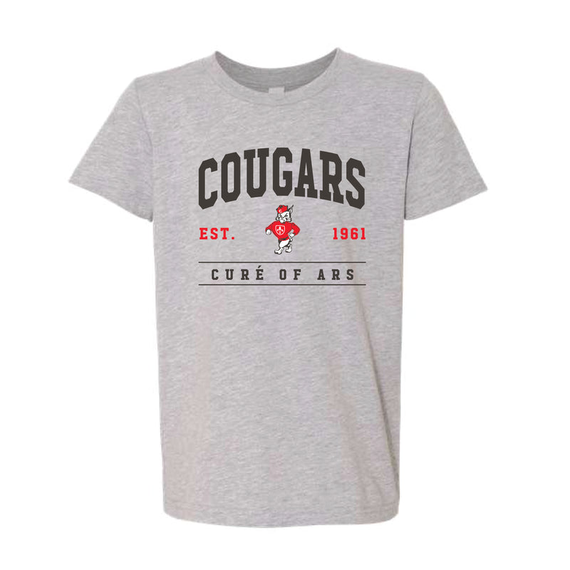 The Vintage Cougars Arch Est | Youth Light Heather Grey Tee