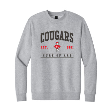 The Vintage Cougars Arch Est | Adult Light Heather Grey Sweatshirt