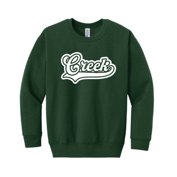 The Vintage Creek Script | Youth Forest Crewneck Sweatshirt