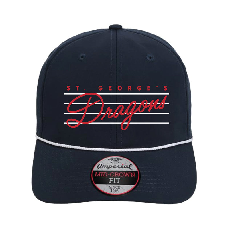 The Vintage Dragons Script Hat | Navy/ White	Wingman Cap