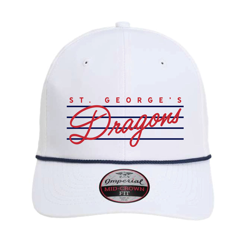 The Vintage Dragons Script Hat | White/ Navy	Wingman Cap