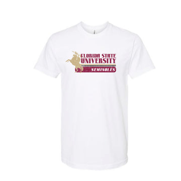 The Vintage Florida State Stripes | White Tee