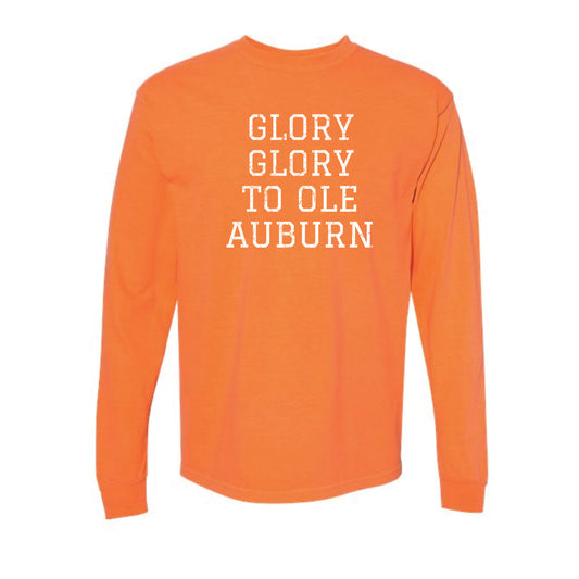 The Vintage Glory Glory to Ole Auburn | Adult Burnt Orange Long Sleeve Tee