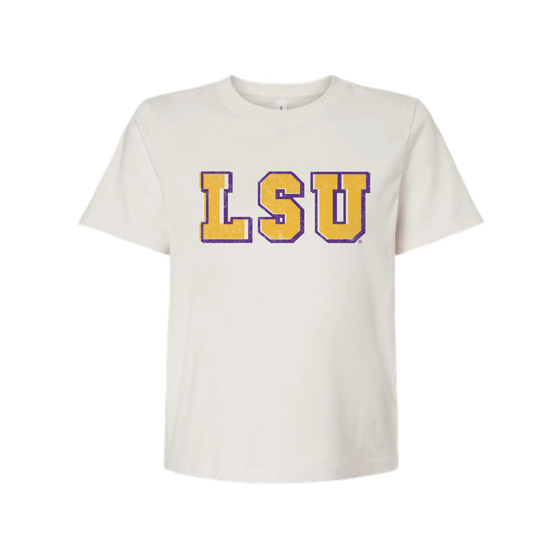 The Vintage LSU Block | Vintage White Tee