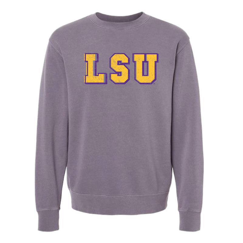 The Vintage LSU Block| Pigment Plum Sweatshirt