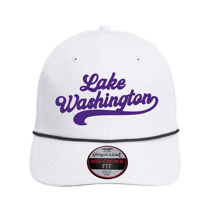 The Vintage LW Script | Embroidered White/ Black Wingman Cap