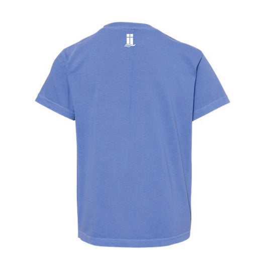 The Vintage Lanier Flags | Youth Flo Blue Tee