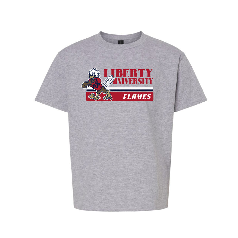 The Vintage Liberty University Flames | Youth Sport Grey Tee