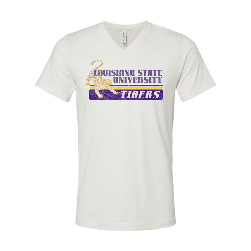 The Vintage Louisiana State University | Vintage White V-Neck Tee