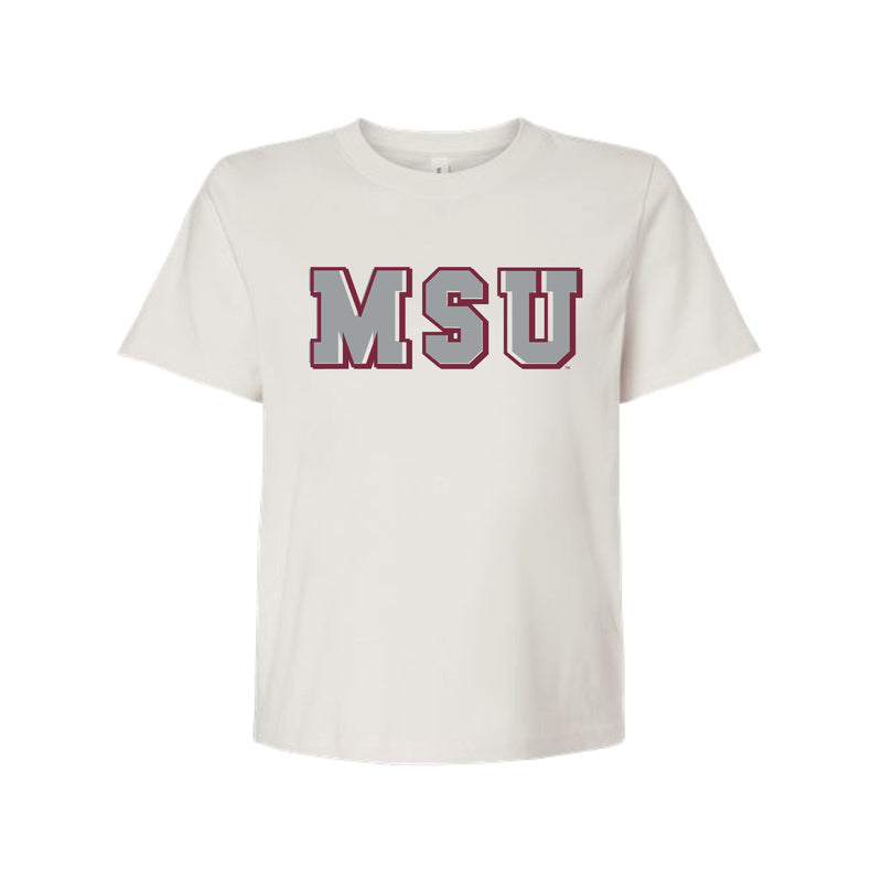The Vintage MSU Block | Vintage White Tee