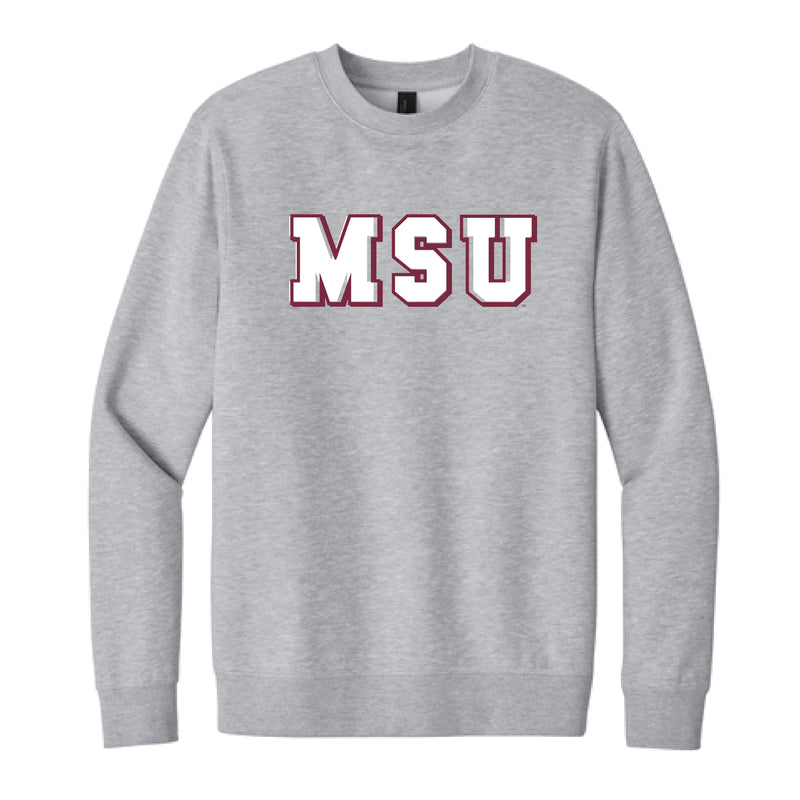 The Vintage MSU Block | Light Heather Grey Sweatshirt