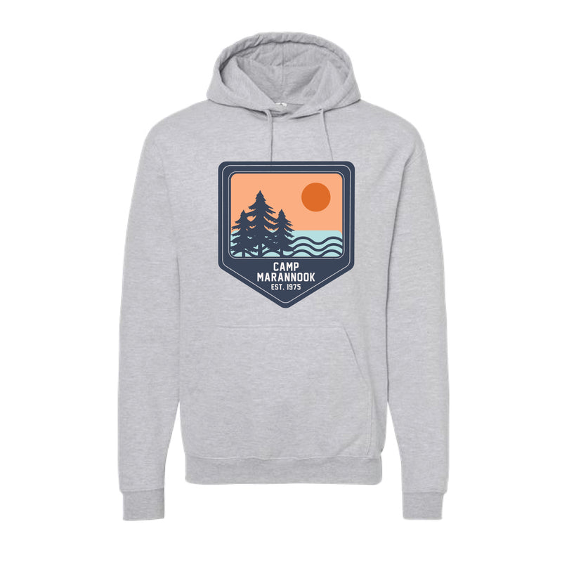 The Vintage Marannook EST | Heather Grey Oversized Hooded Sweatshirt