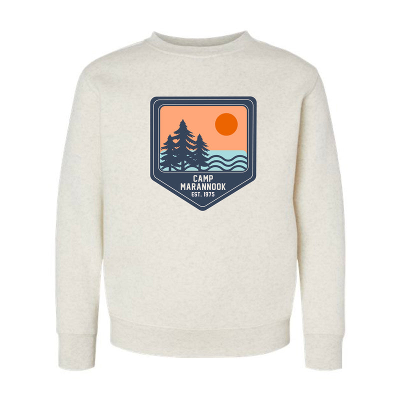 The Vintage Marannook Est | Natural Heather	Youth Crewneck Sweatshirt