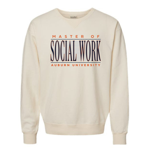 The Vintage Master of Social Work | Parchment Crewneck Sweatshirt