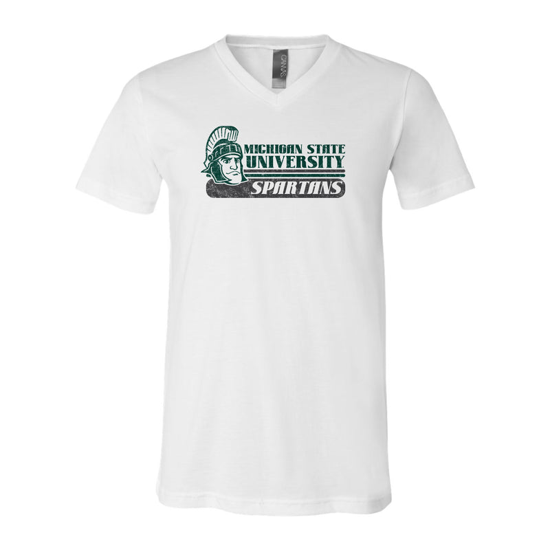 The Vintage Michigan State Spartans | White V-Neck Tee