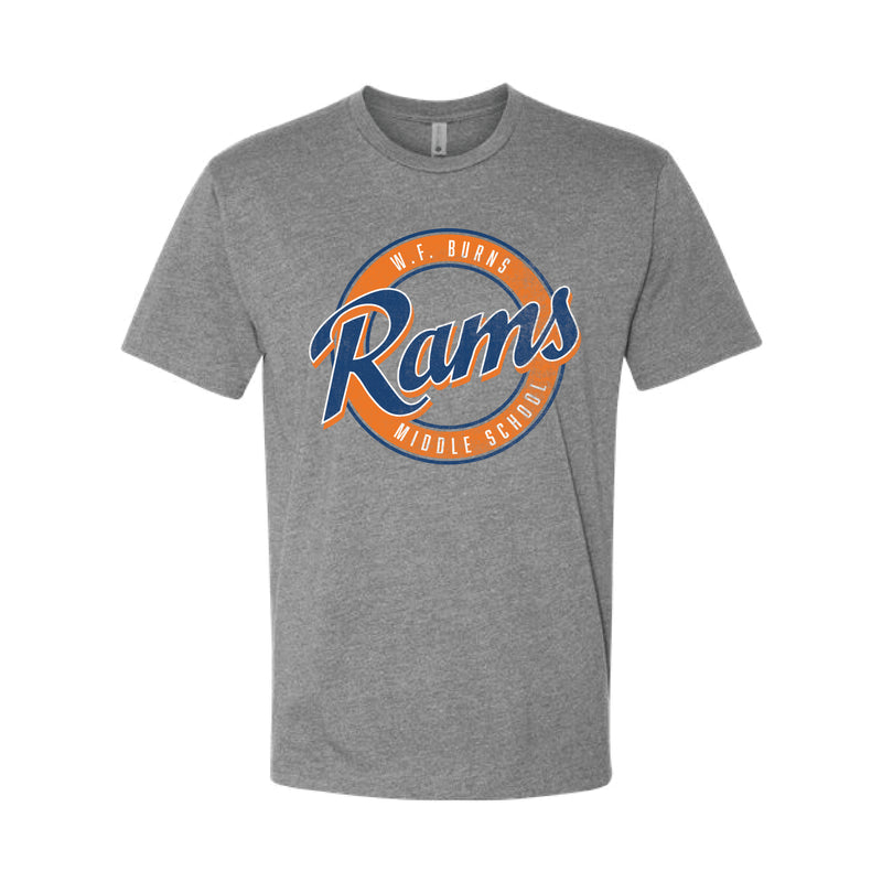 The Vintage Rams Circle | Adult Dark Heather Grey Tee