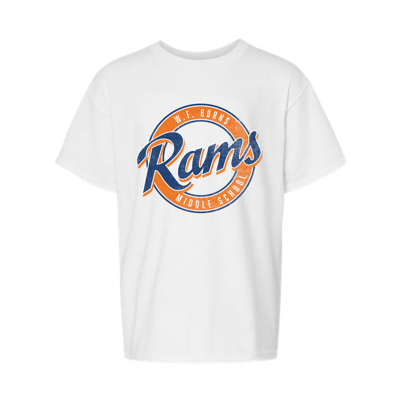 The Vintage Rams Circle | White Youth Tee