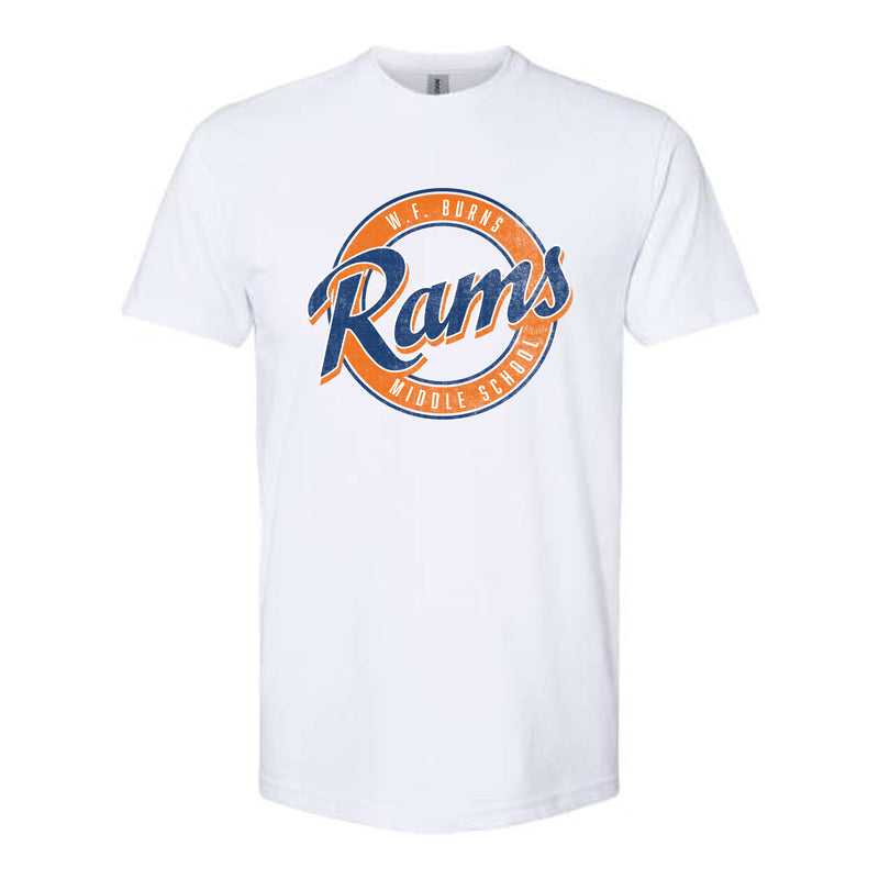 The Vintage Rams Circle | White Tee