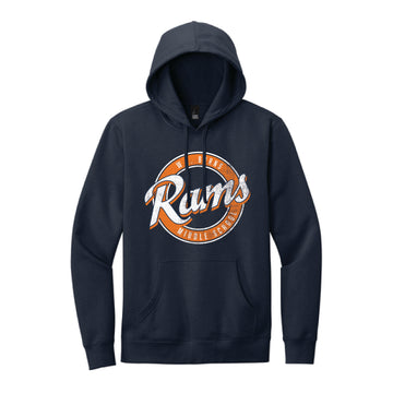 The Vintage Rams Circle | Adult New Navy Hoodie