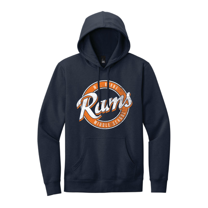 The Vintage Rams Circle | Adult New Navy Hoodie