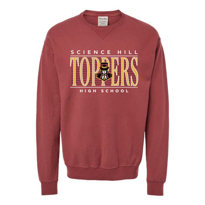 The Vintage Toppers Stripes | Adult Cayenne Crewneck Sweatshirt