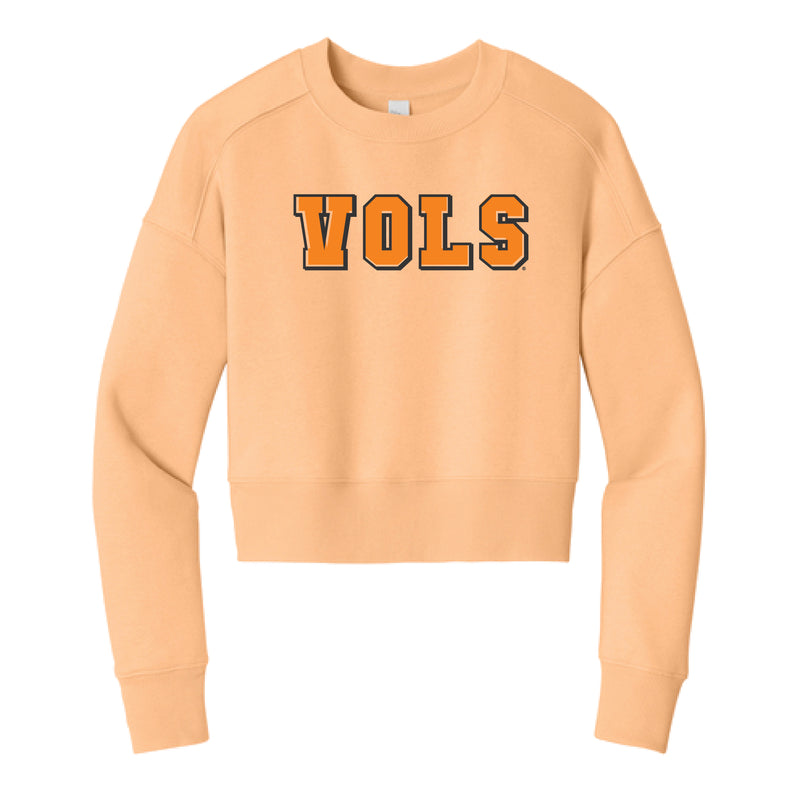 The Vintage Vols Block | Apricot Cropped Crew Sweatshirt