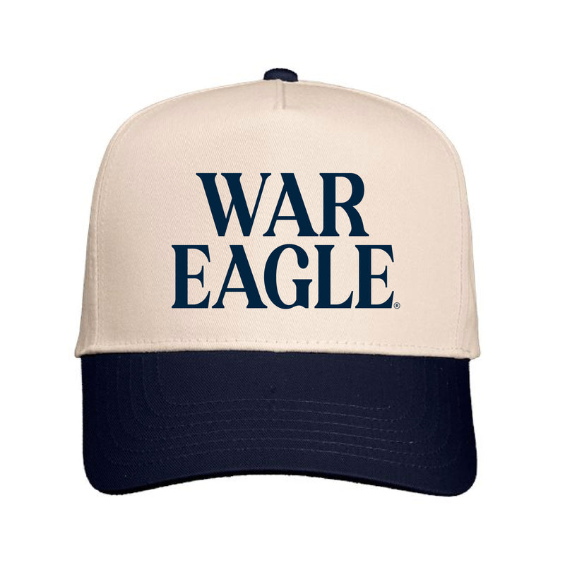 The Vintage War Eagle Hat | Embroidered Natural/ Navy Cap