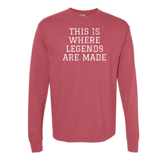 The Vintage Where Legends Are Made | Adult Crimson Long Sleeve Tee