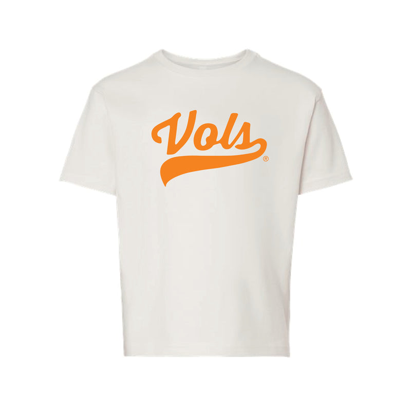 The Vols Script Logo | Youth Vintage White Tee
