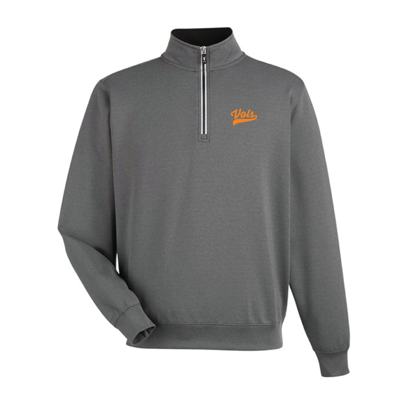 The Vols Script Logo | Embroidered Dark Shadow Grey 1/4 Zip