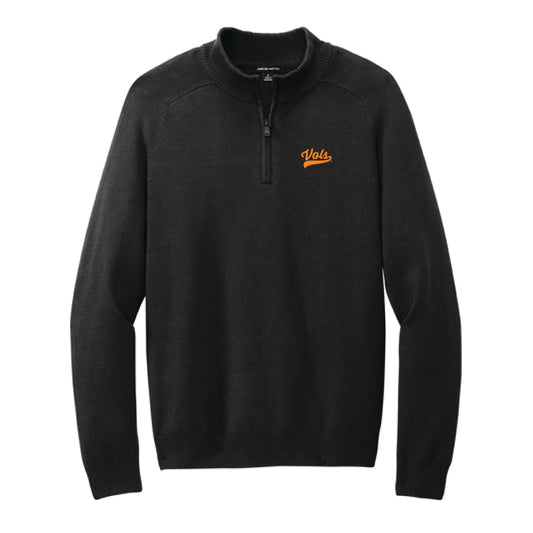 The Vols Script Logo | Embroidered Black 1/4 Zip