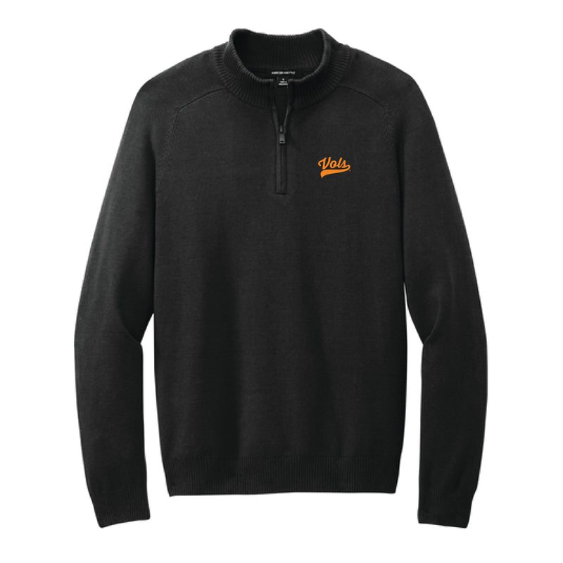 The Vols Script Logo | Embroidered Black 1/4 Zip