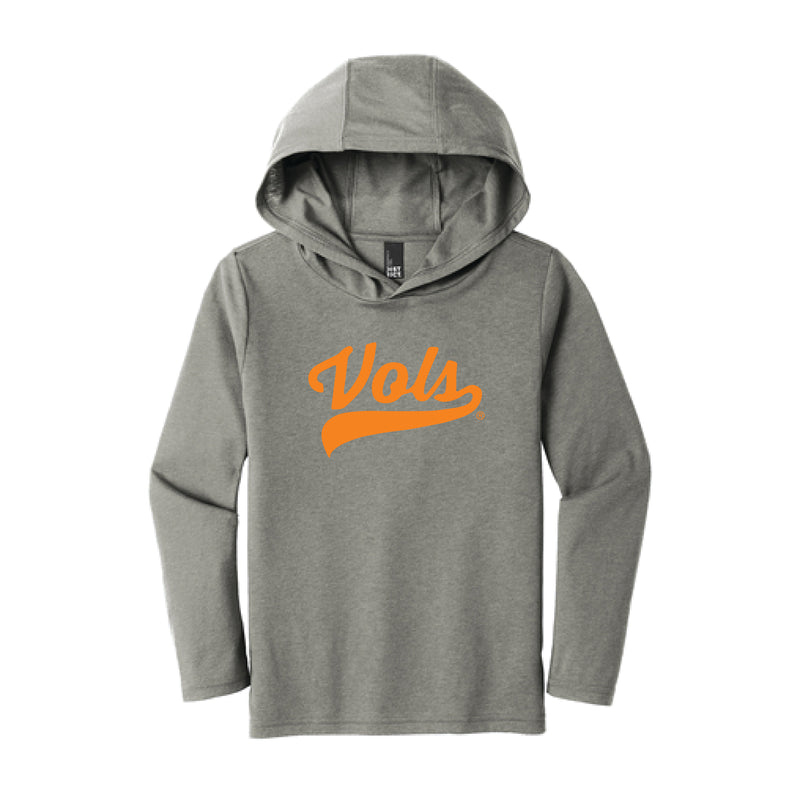 The Vols Script Logo | Youth Grey Frost Long Sleeve Hoodie