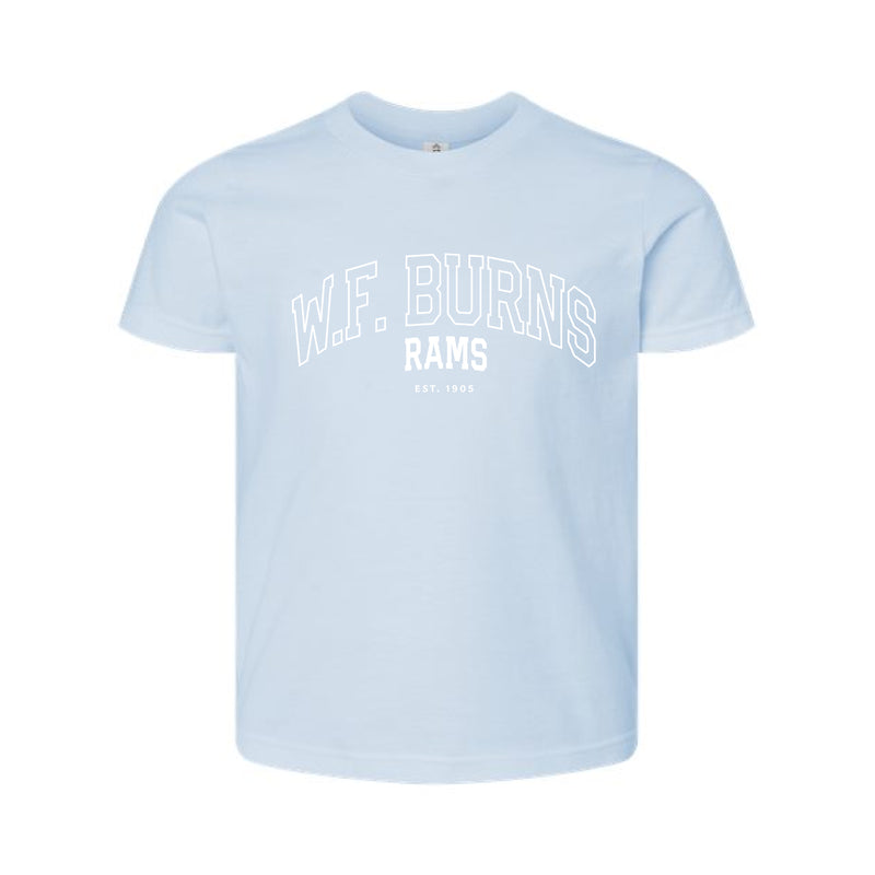 The W. F. Burns Outline Arch | Baby Blue Oversized Youth Tee