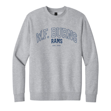 The W.F. Burns Outline Arch | Adult Light Heather Grey	Crew Sweatshirt