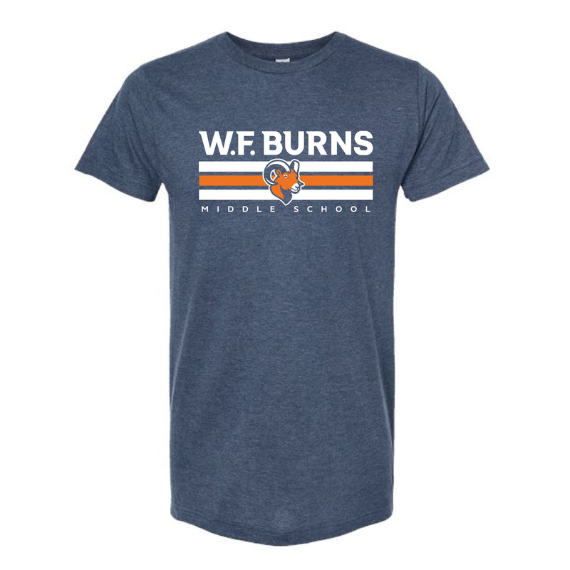 The W. F. Burns Stripes | Heather Denim Oversized Tee