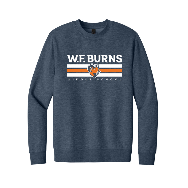 The W. F. Burns Stripes | New Navy Fleece Crewneck