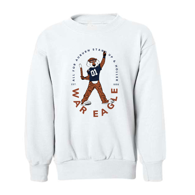 The War Eagle Aubie | Youth White Sweatshirt