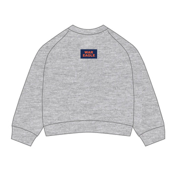 The Ava Airy Crewneck War Eagle Woven Label | Youth Heather Grey