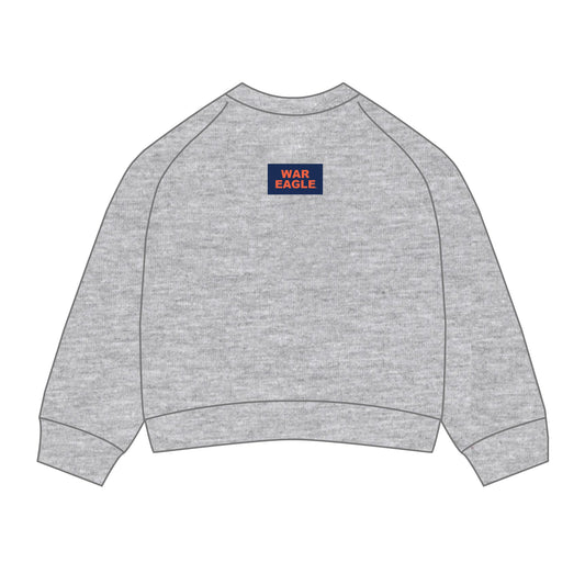 The Ava Airy Crewneck War Eagle Woven Label | Youth Heather Grey