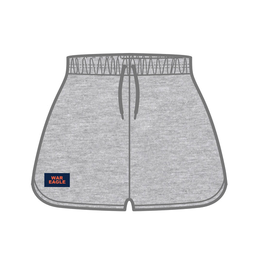 The Kristen Airy Shorts War Eagle Woven Label | Youth Heather Grey